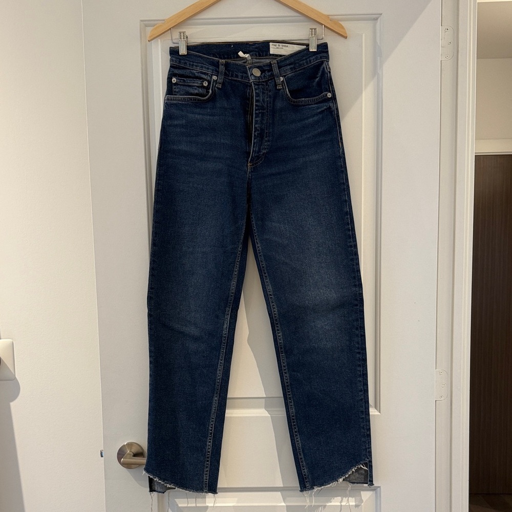 rag & bone Dark Blue Straight Leg Jeans